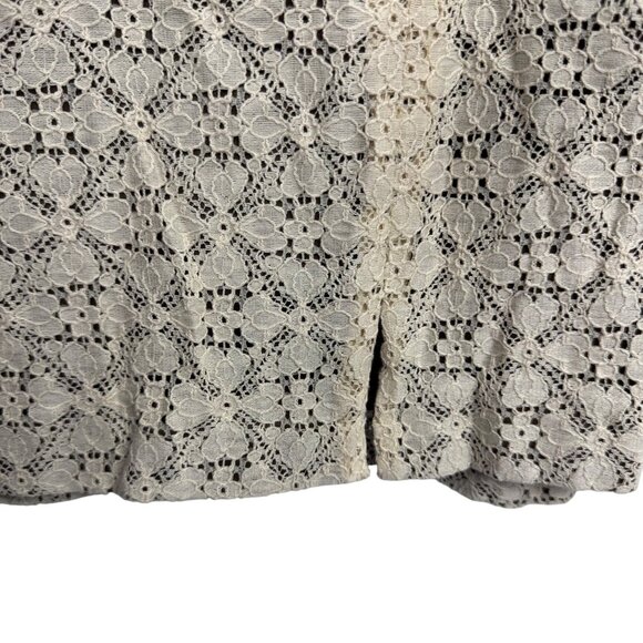 NWT Kate Hill Beige‎ & Brown Lace Dress Bow Tie Waist Cottagecore Prairie Sz 14P - Picture 9 of 12